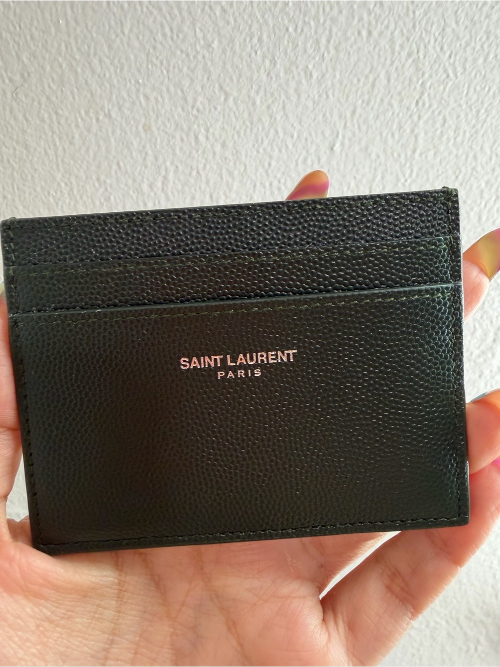 Saint Laurent Paris Card Case Grain de Poudre